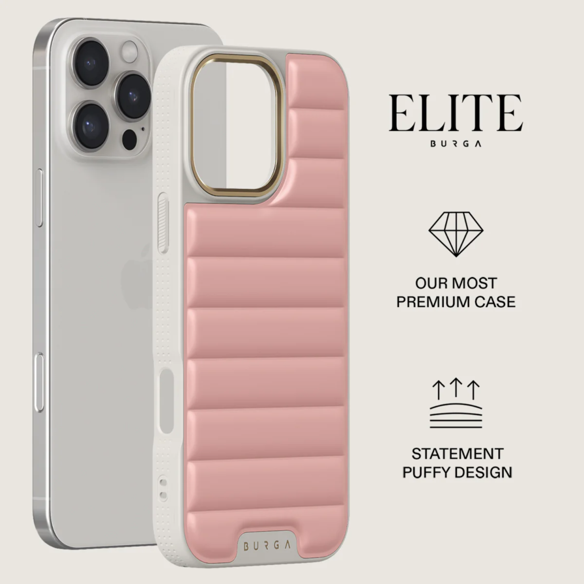 iPhone 16 PRO Elite Light Puffy Gold Pilates BURGA nugarėlė 1