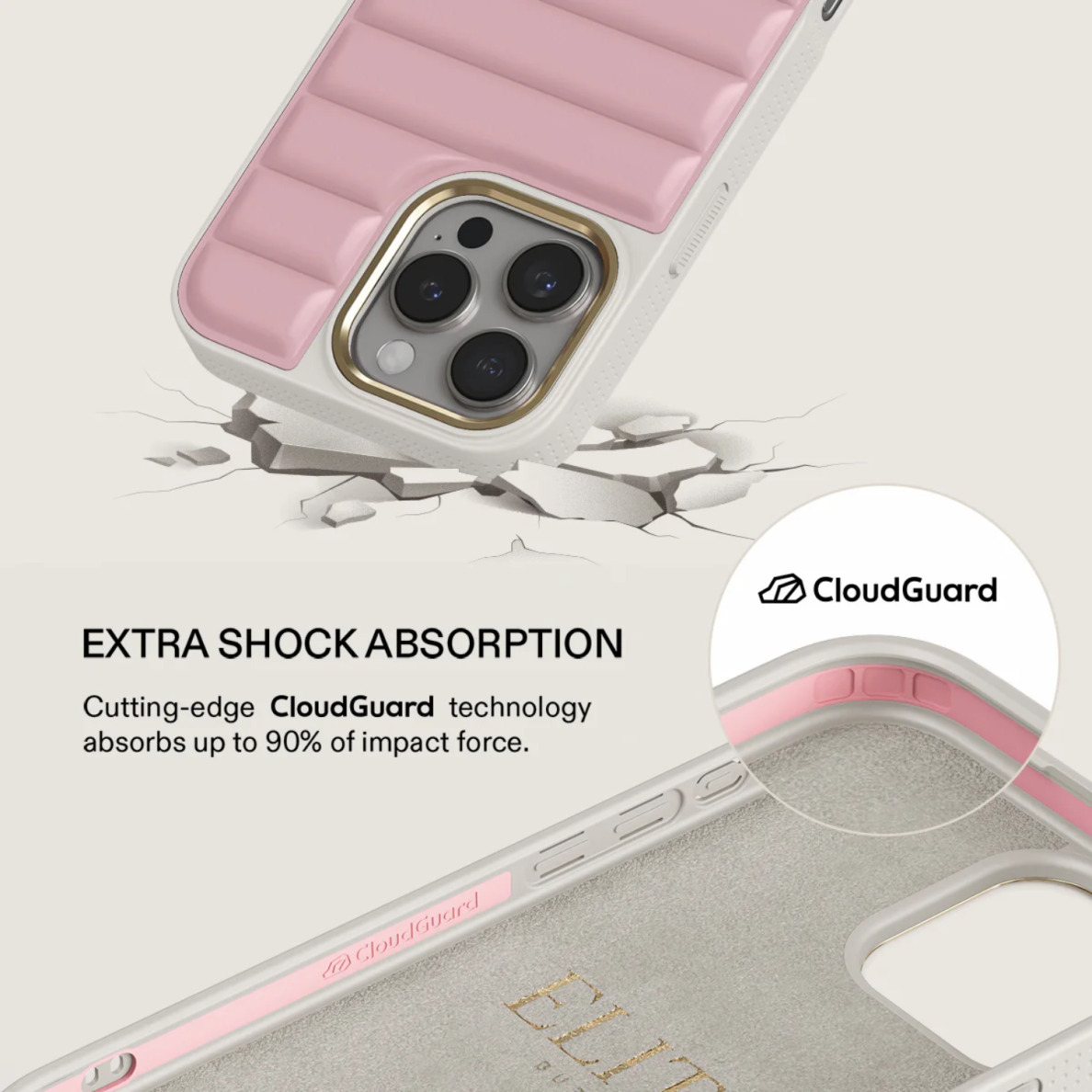 iPhone 16 PRO Elite Light Puffy Gold Pilates BURGA nugarėlė 3