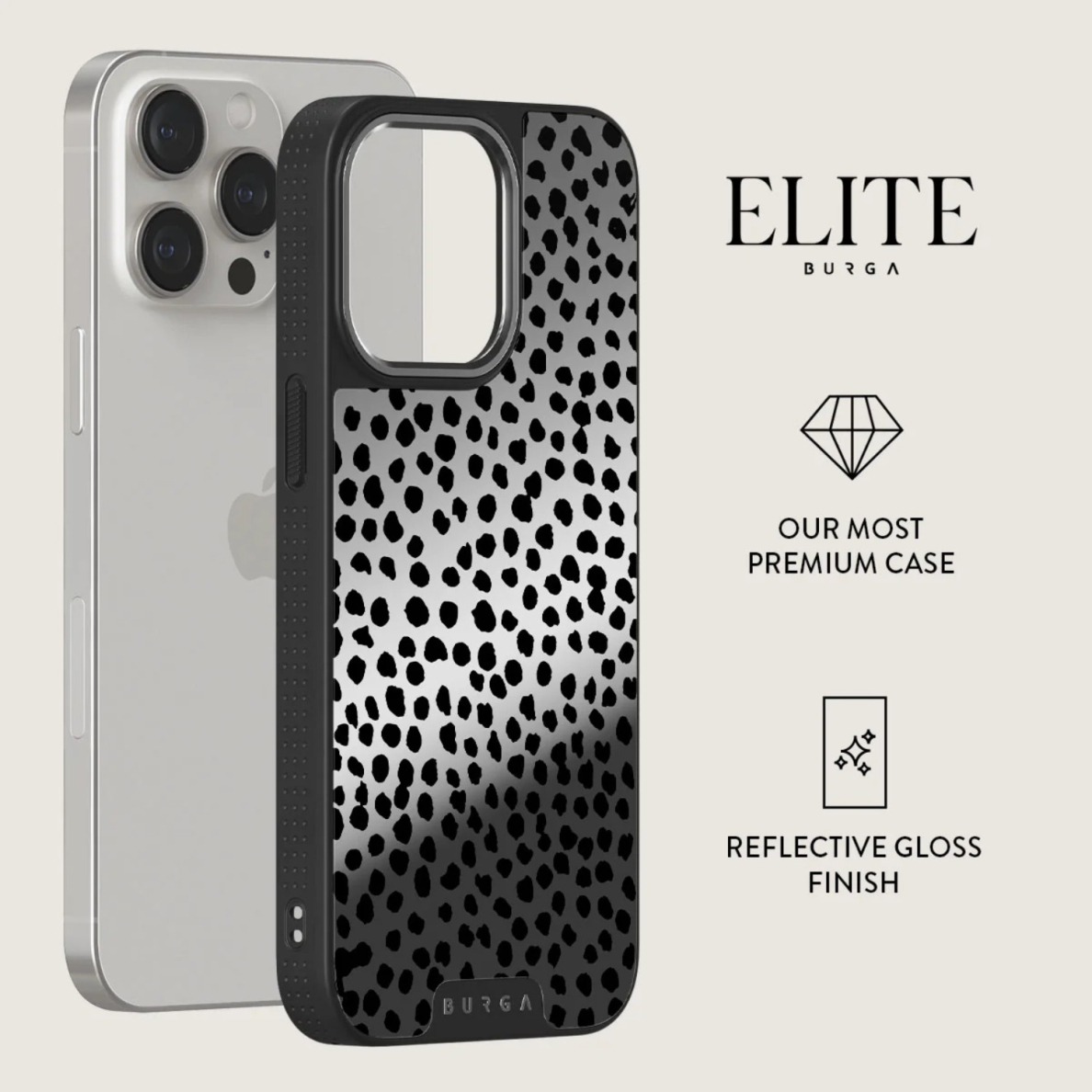 iPhone 16 PRO Elite Mirror Gunmetal Magsafe Almond Latte BURGA nugarėlė 3