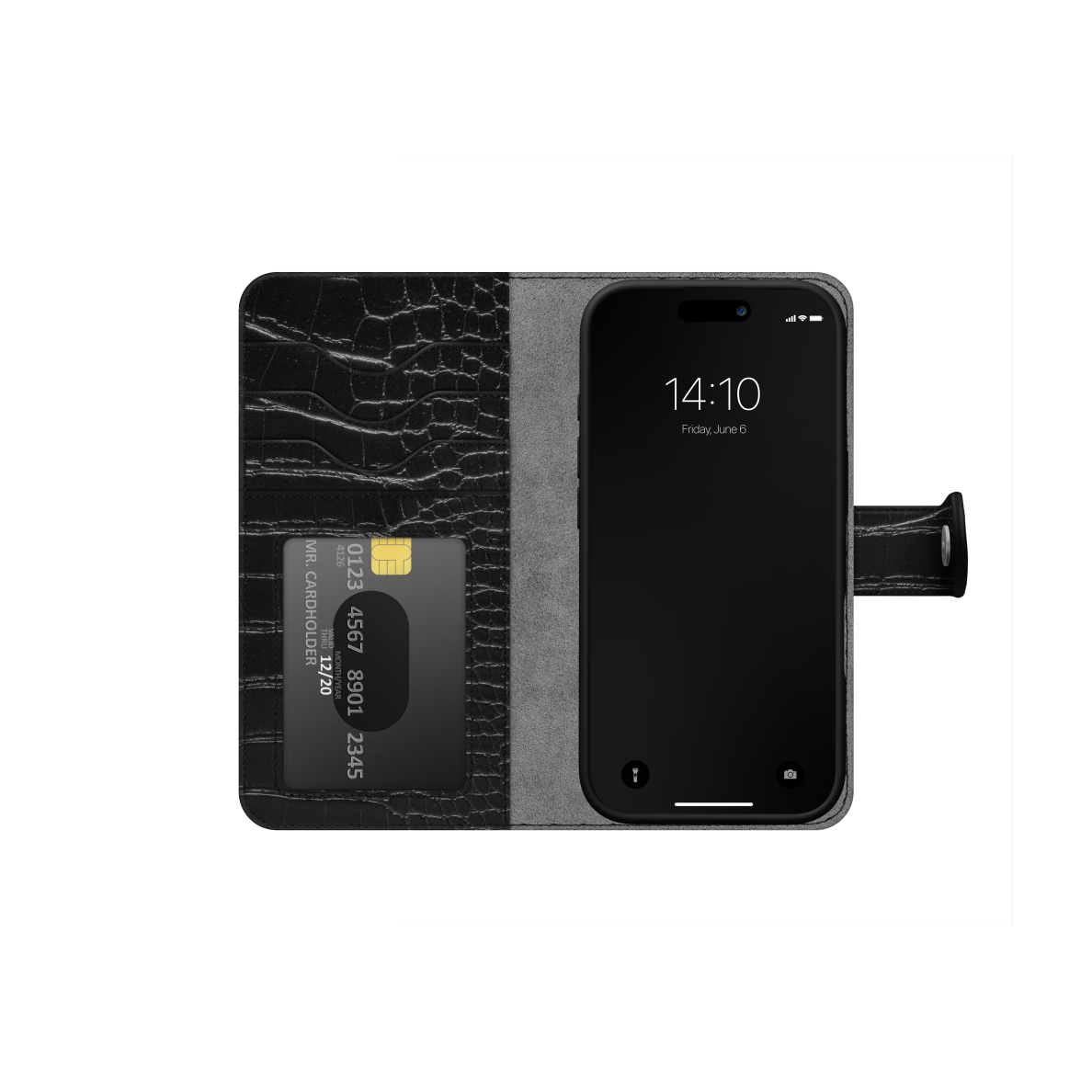 iPhone 16 PRO iDeal Of Sweden dėklas MagSafe Magnet Wallet+ Black Croco 2 iPhone 16 PRO iDeal Of Sweden dėklas MagSafe Magnet Wallet+ Black Croco 2