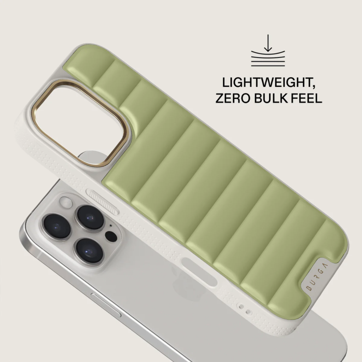 iPhone 16 PRO MAX Elite Light Puffy Gold Matcha BURGA nugarėlė 3