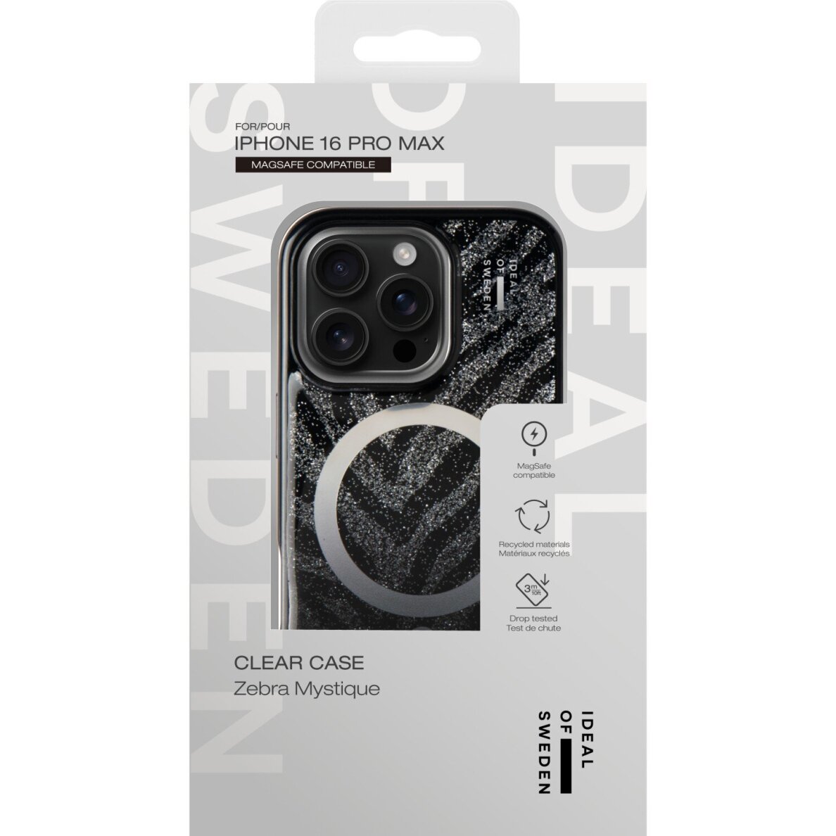 iPhone 16 PRO MAX iDeal Of Sweden Clear Zebra Mystique MagSafe nugarėlė 1