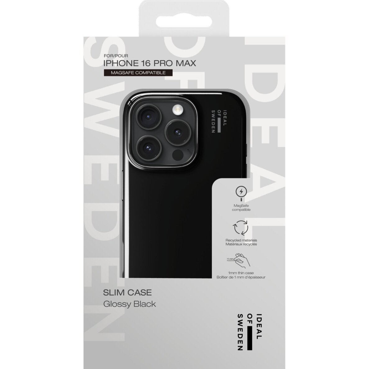 iPhone 16 PRO MAX iDeal Of Sweden Slim MagSafe Glossy Black nugarėlė 3