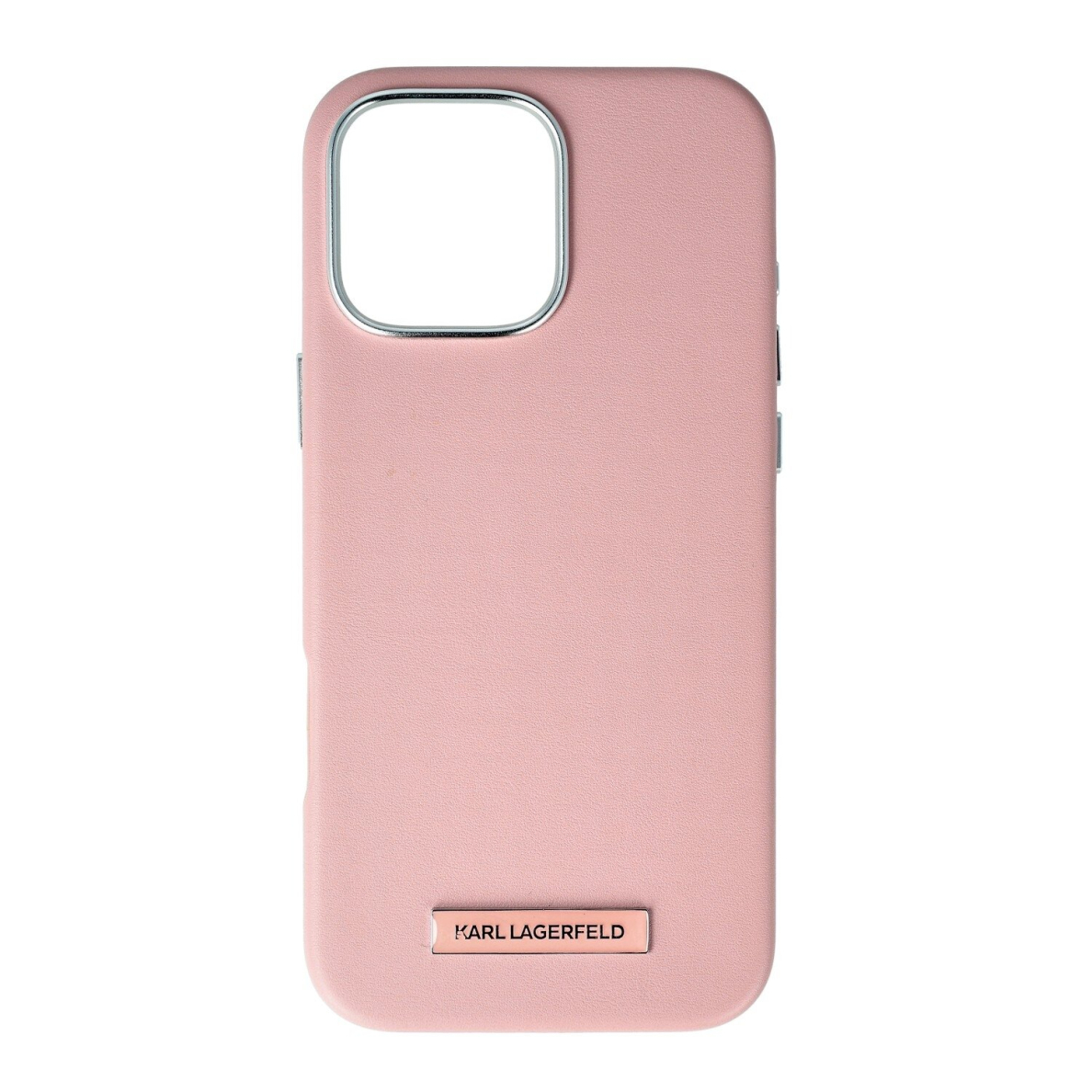iPhone 16 PRO MAX pink Magsafe PU FW Metal Plate KARL LAGERFELD nugarėlė