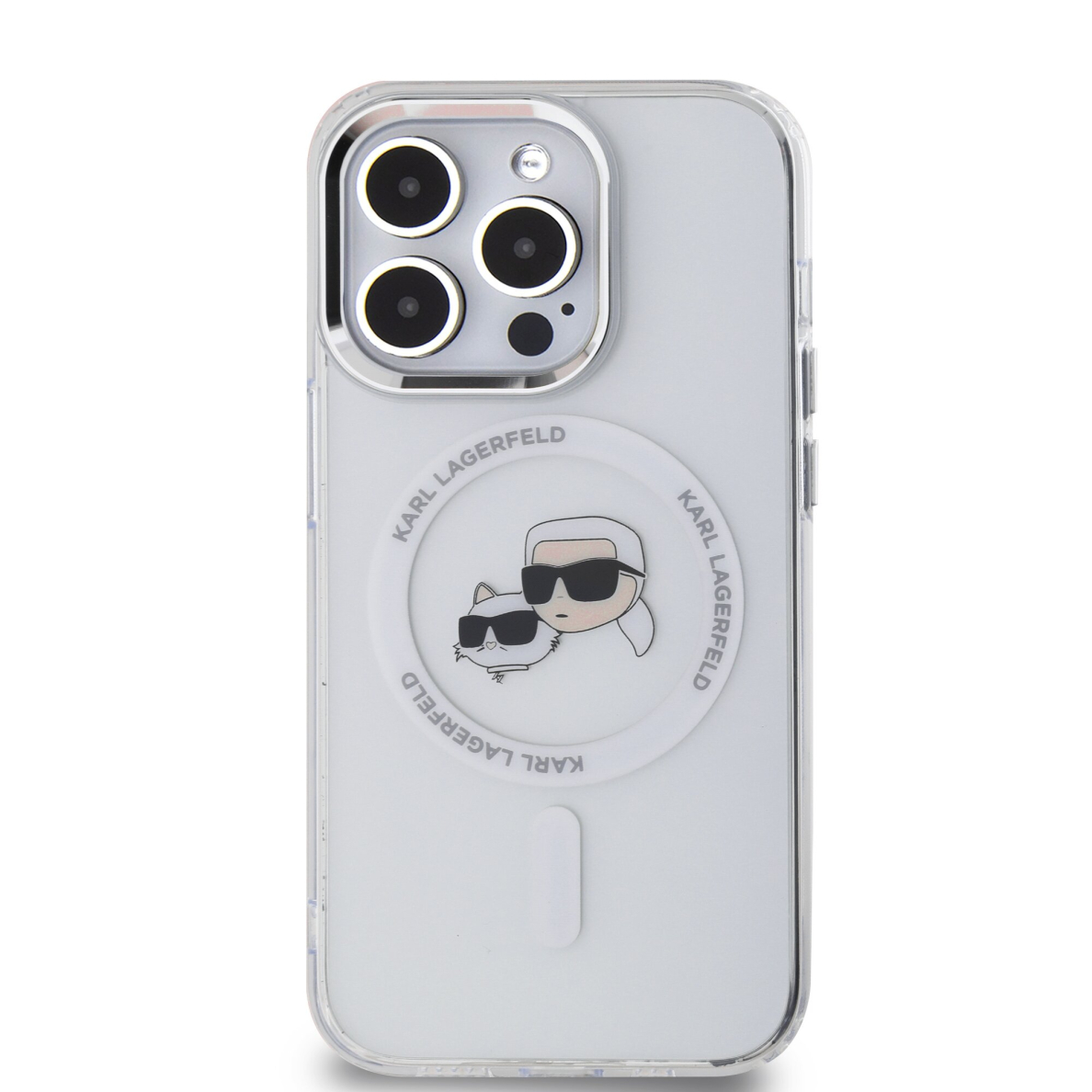 iPhone 16 PRO MAX white Magsafe IML Metal KC Heads KARL LAGERFELD nugarėlė 2