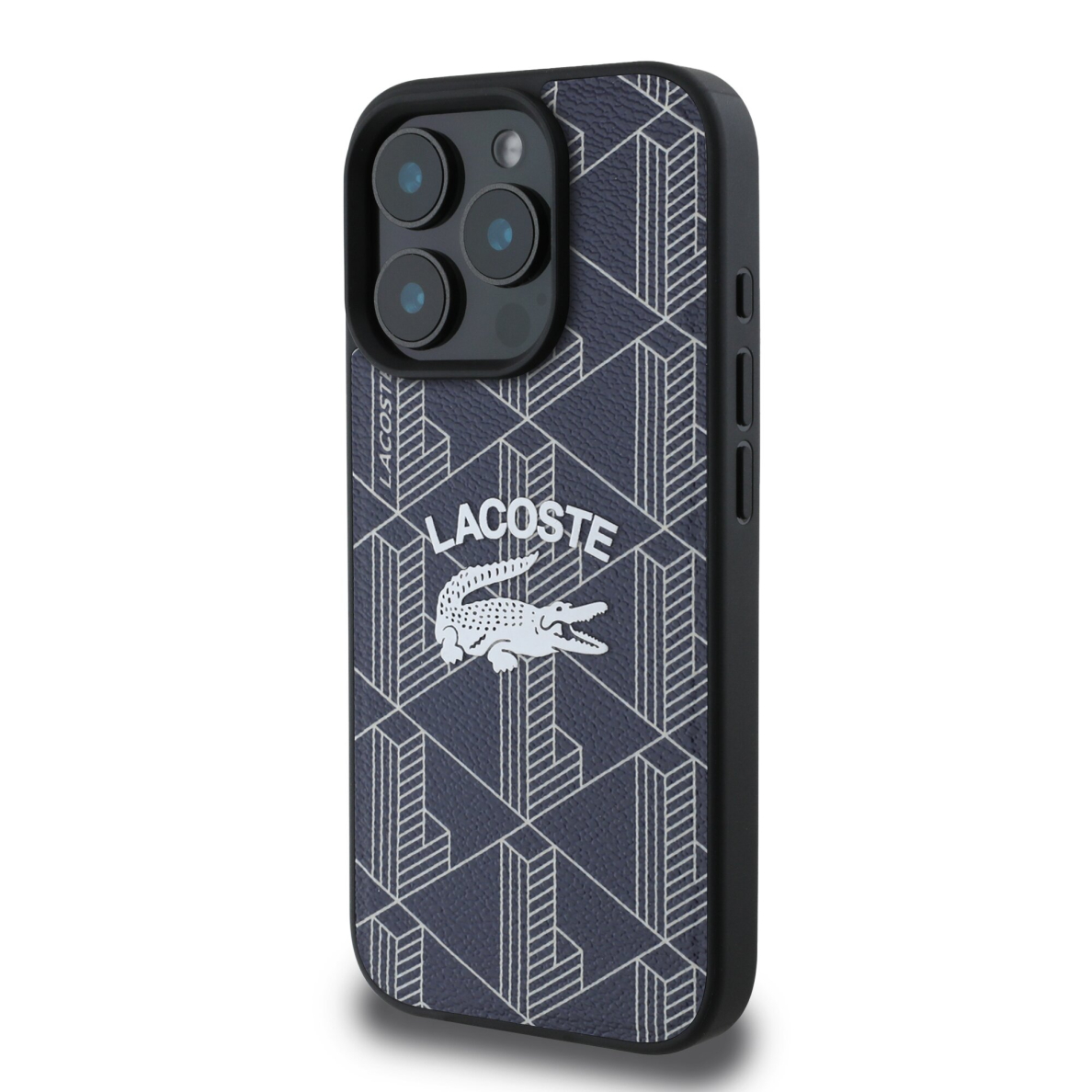 iPhone 16 PRO navy Magsafe Mono PU Vintage Logo LACOSTE nugarėlė