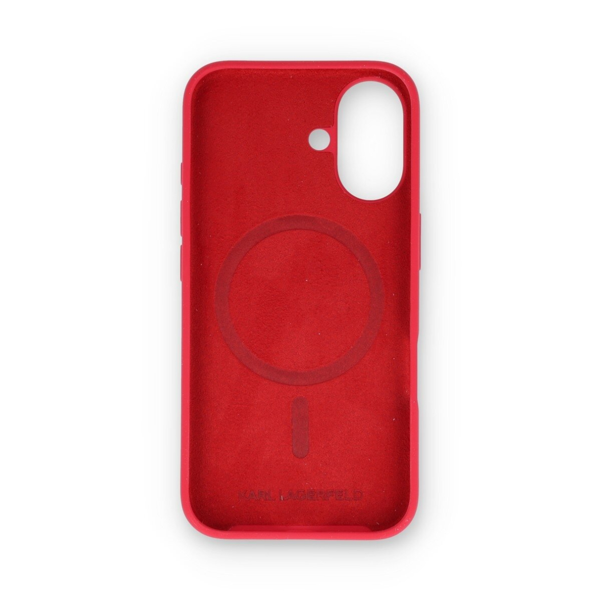 iPhone 16 red Magsafe Silicone KC Heads Ring KARL LAGERFELD nugarėlė 1