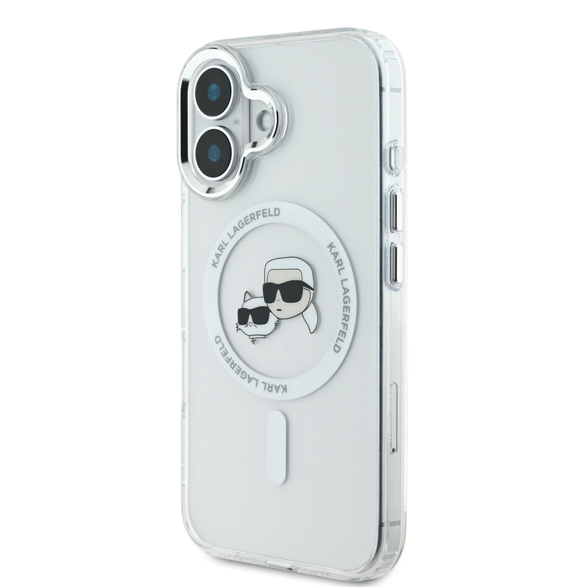 iPhone 16 white Magsafe IML Metal KC Heads KARL LAGERFELD nugarėlė 1