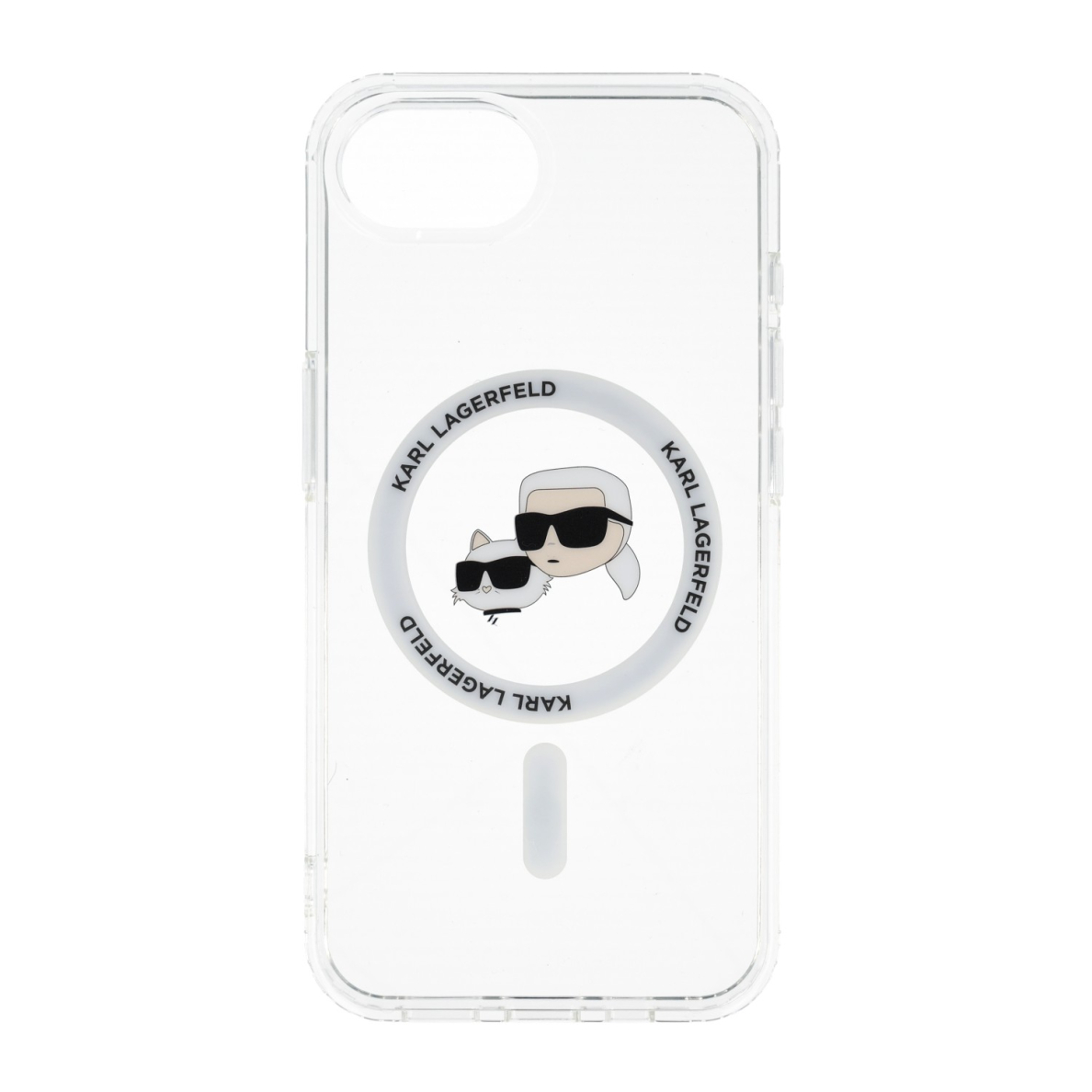 iPhone 16e white Magsafe IML Metal KC Heads KARL LAGERFELD nugarėlė