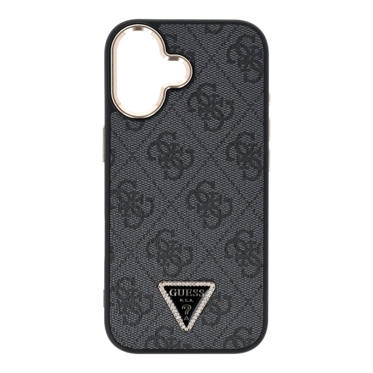 iPhone 17 black MagSafe PU 4G Triangle Logo GD GUESS nugarėlė