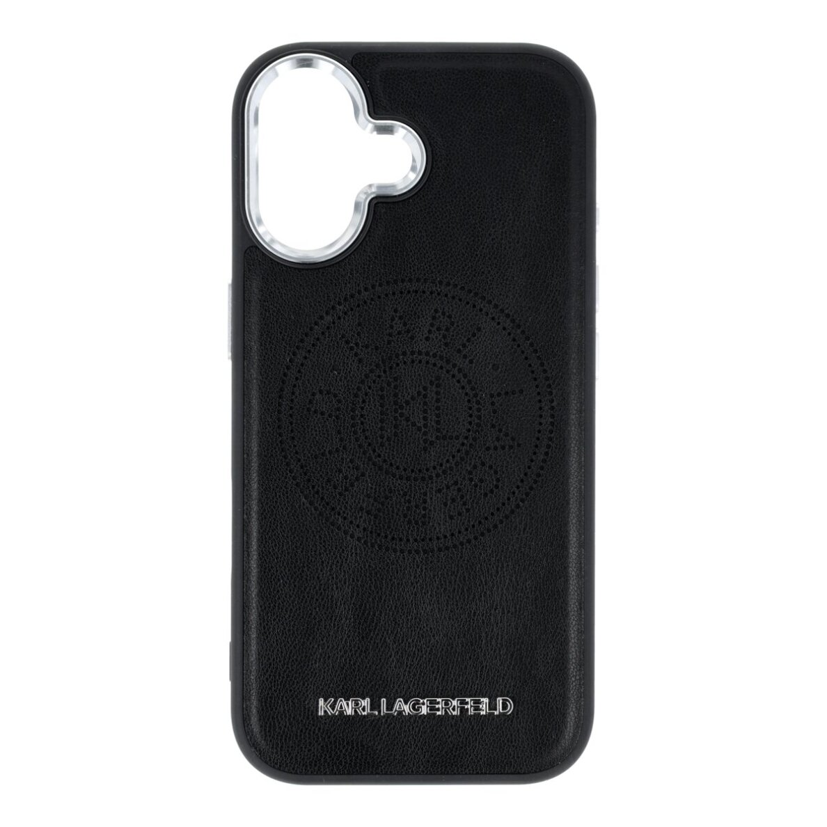 iPhone 17 black MagSafe PU Point & Metal Logo KARL LAGERFELD nugarėlė