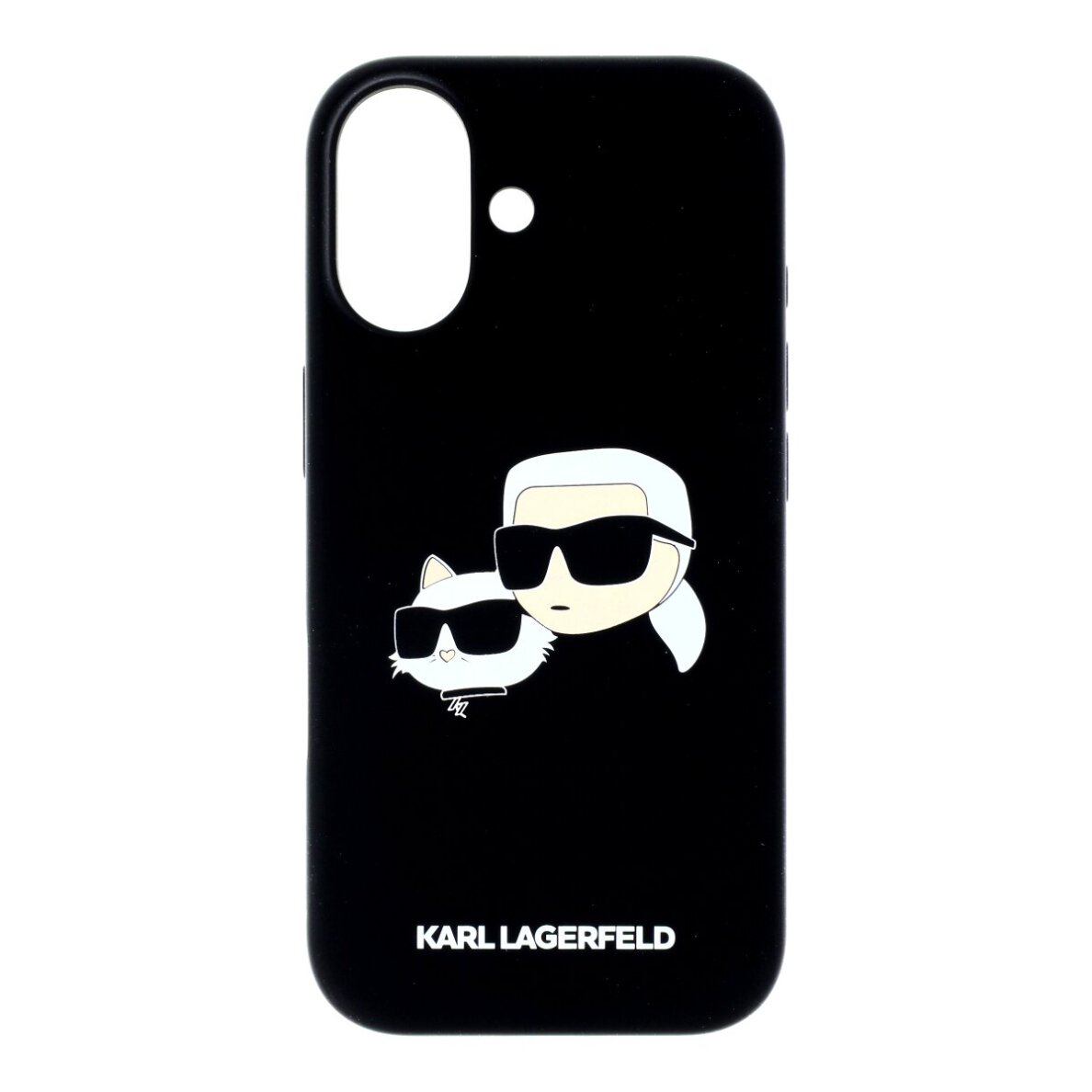 iPhone 17 black MagSafe Silicone Double Heads KARL LAGERFELD nugarėlė