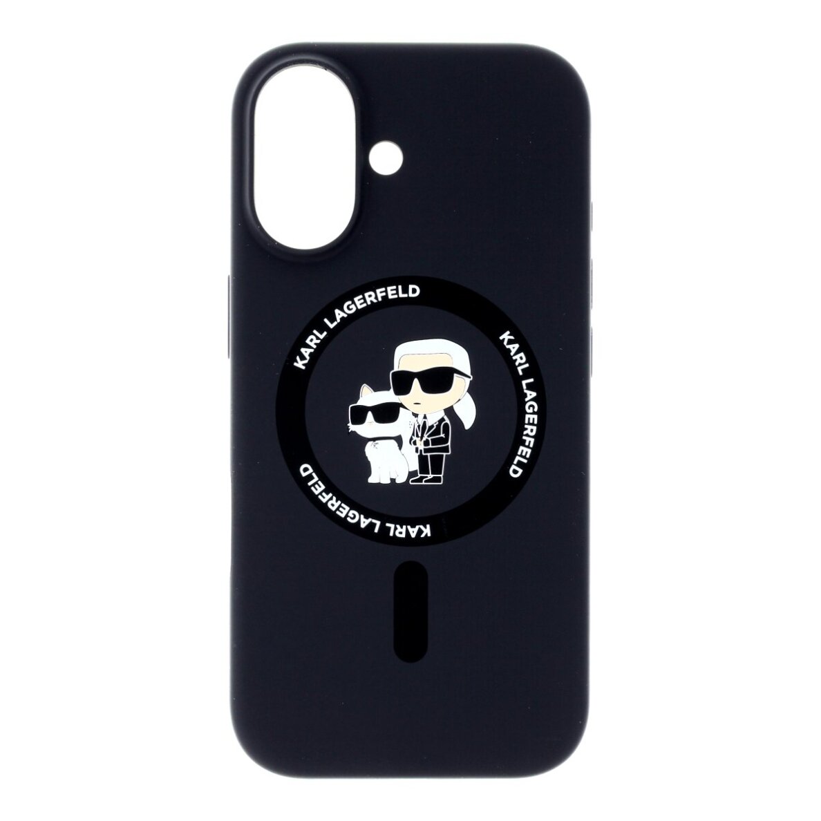 iPhone 17 black MagSafe Silicone KC Body Ring KARL LAGERFELD nugarėlė
