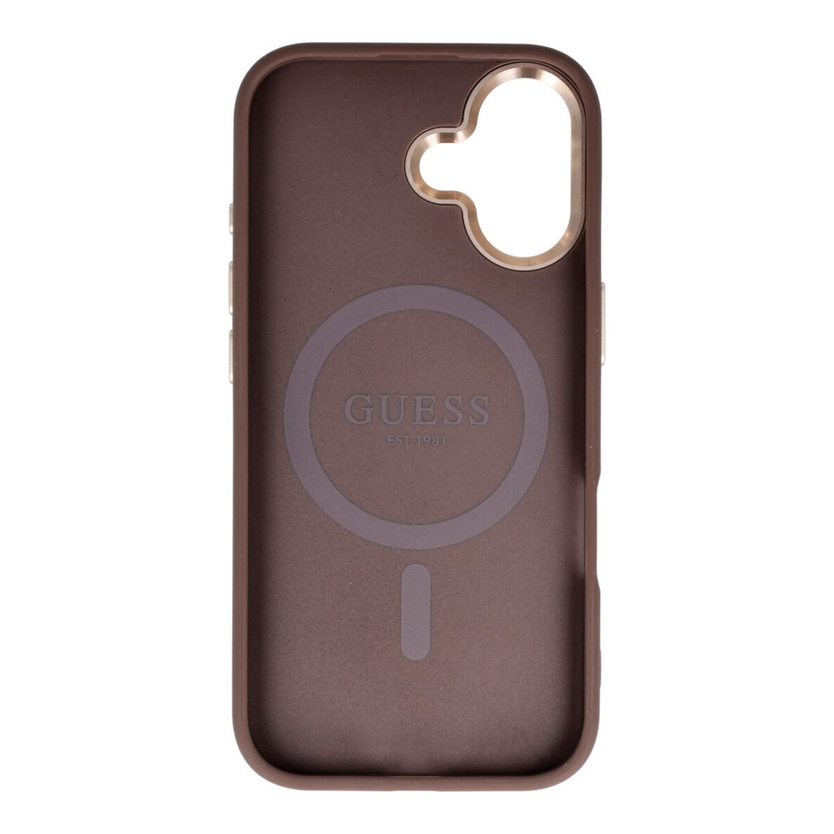 iPhone 17 brown MagSafe PU 4G Triangle Logo GD GUESS nugarėlė 1