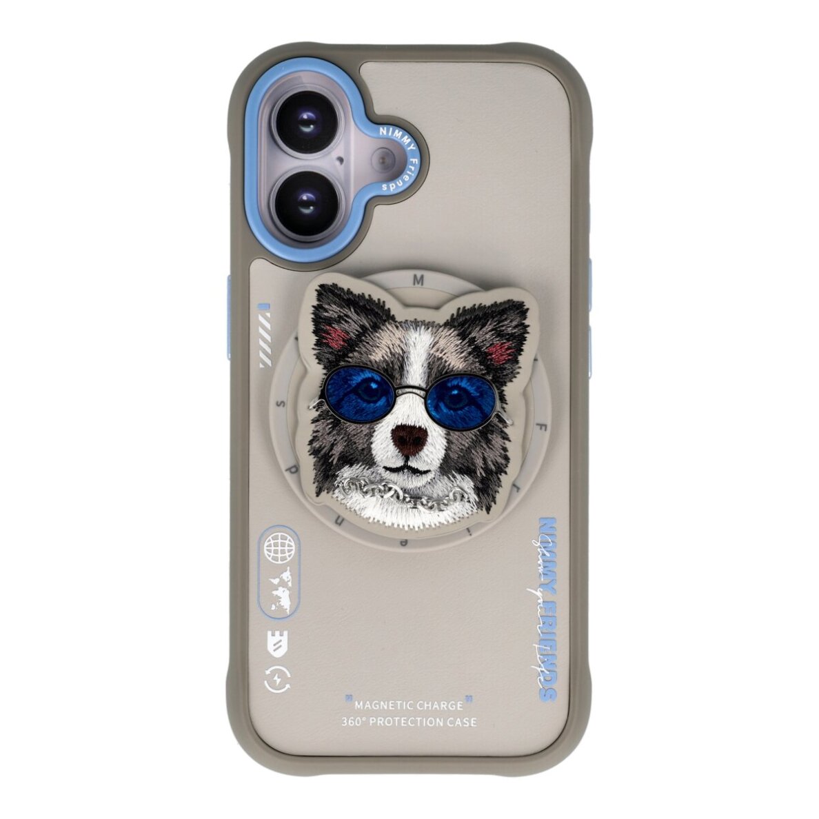 iPhone 17 grey NIMMY MagSafe Border Collie with Glasses nugarėlė iPhone 17 grey NIMMY MagSafe Border Collie with Glasses nugarėlė