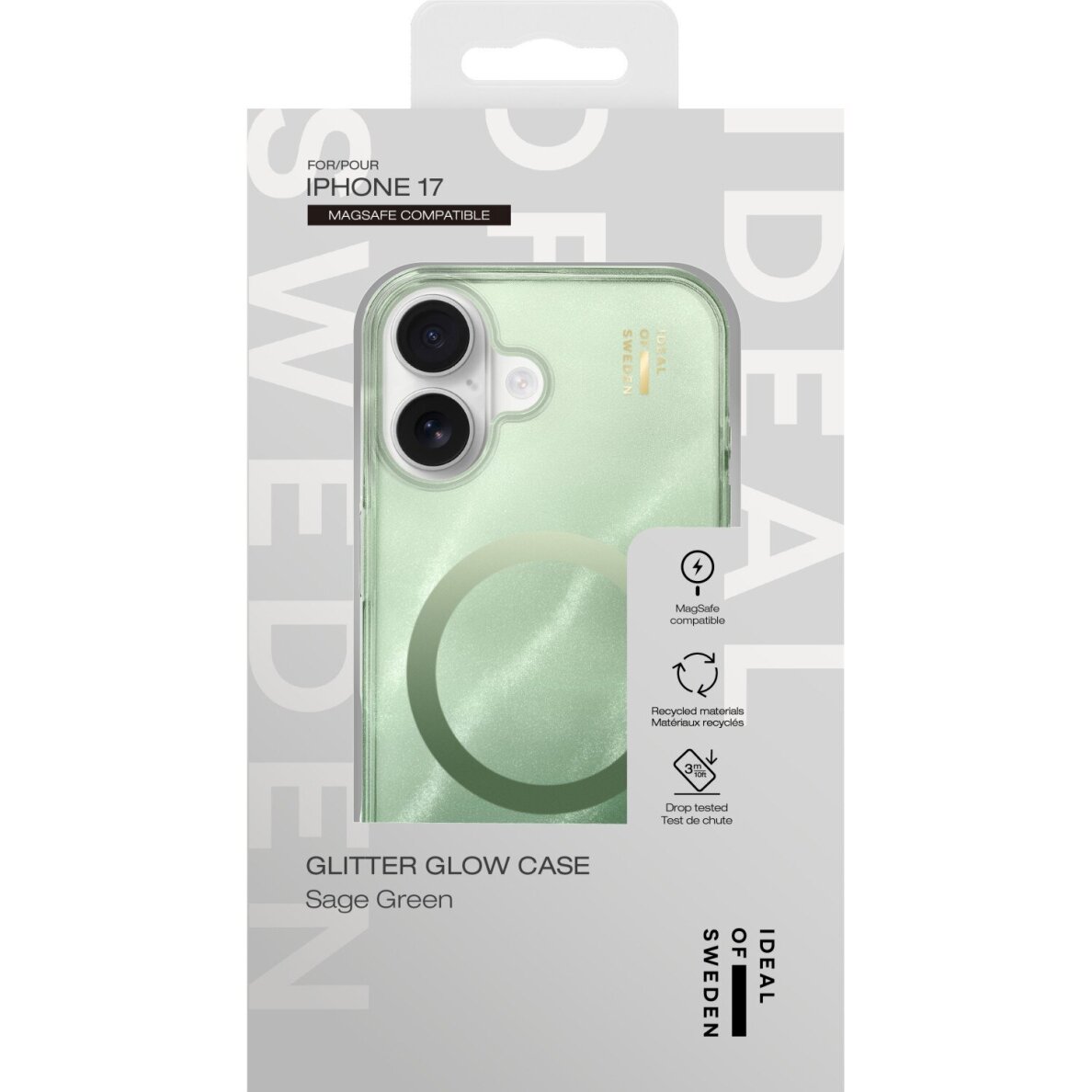 iPhone 17 iDeal Of Sweden Clear Sage Green MagSafe nugarėlė 2
