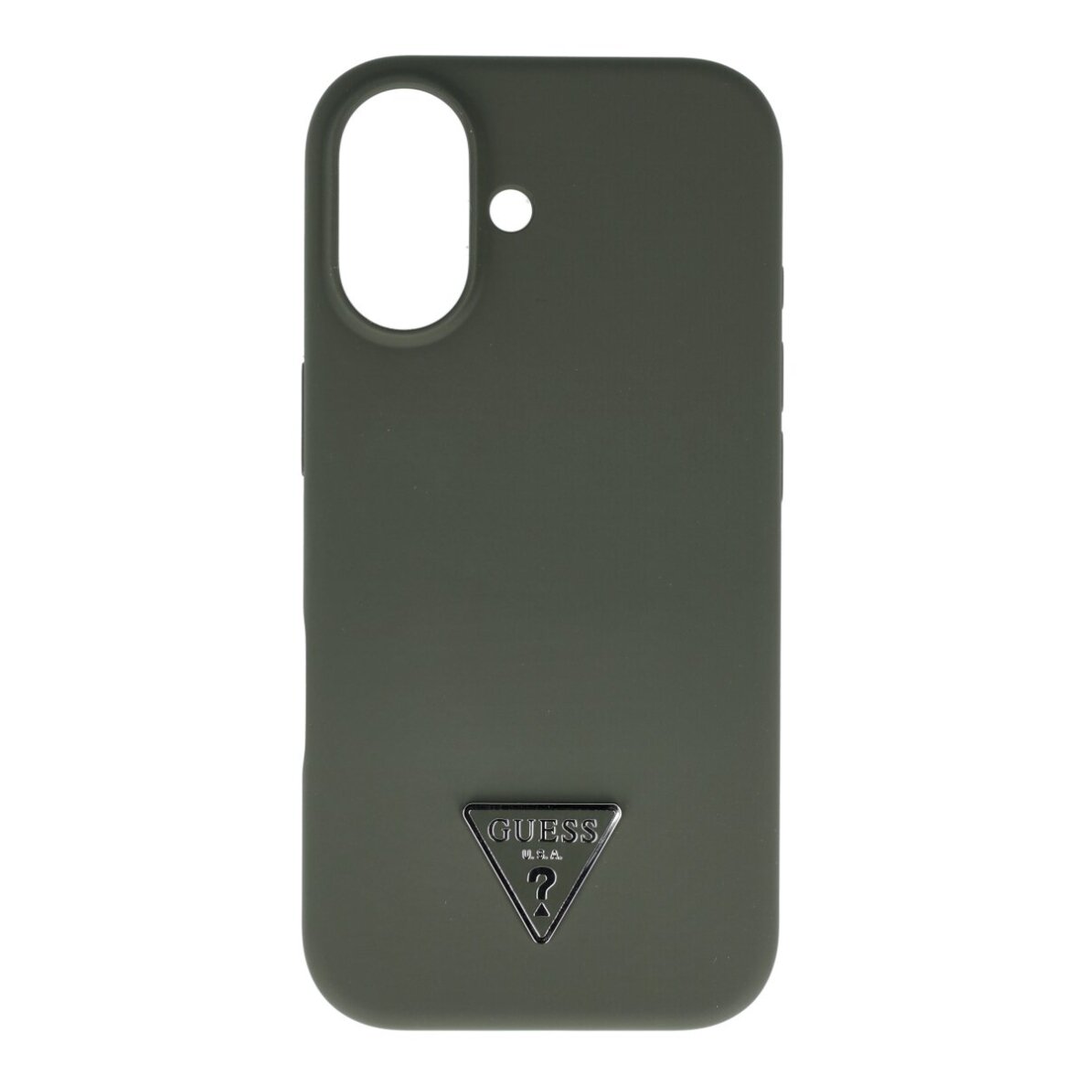 iPhone 17 khaki MagSafe Silicone Triangle Logo GUESS nugarėlė
