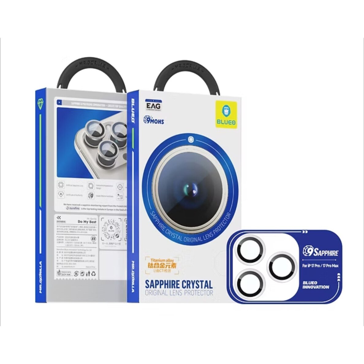 iPhone 17 PRO / 17 PRO MAX apsauginis blue Mr. Monkey galinės kameros stiklas 2