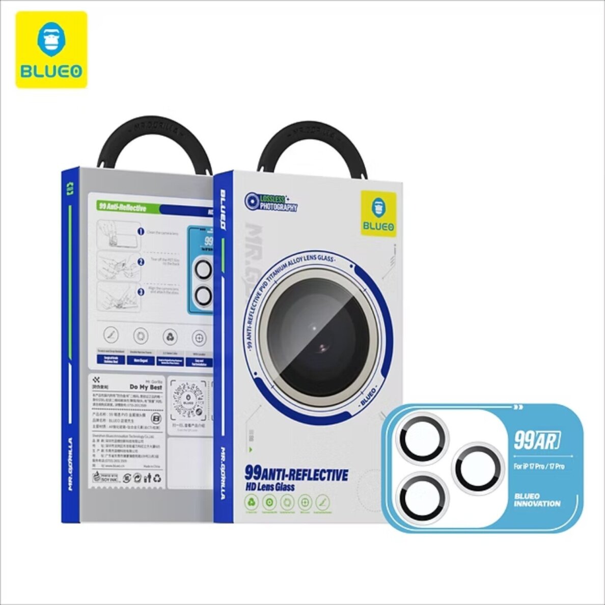 iPhone 17 PRO / 17 PRO MAX apsauginis colorful Mr. Monkey galinės kameros stiklas 1