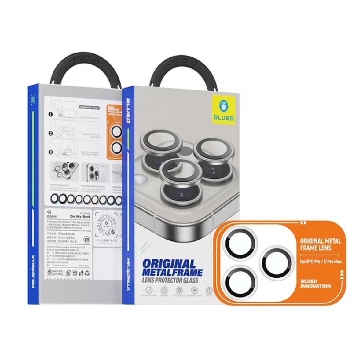 iPhone 17 PRO / 17 PRO MAX apsauginis silver Mr. Monkey galinės kameros stiklas 2