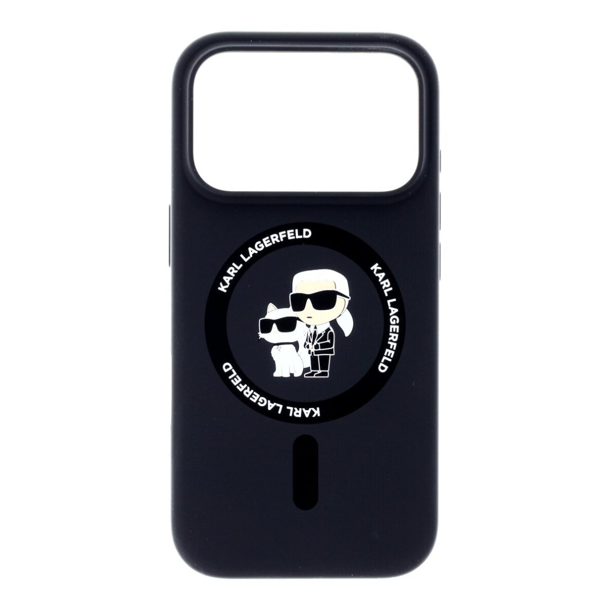 iPhone 17 PRO black MagSafe Silicone KC Body Ring KARL LAGERFELD nugarėlė