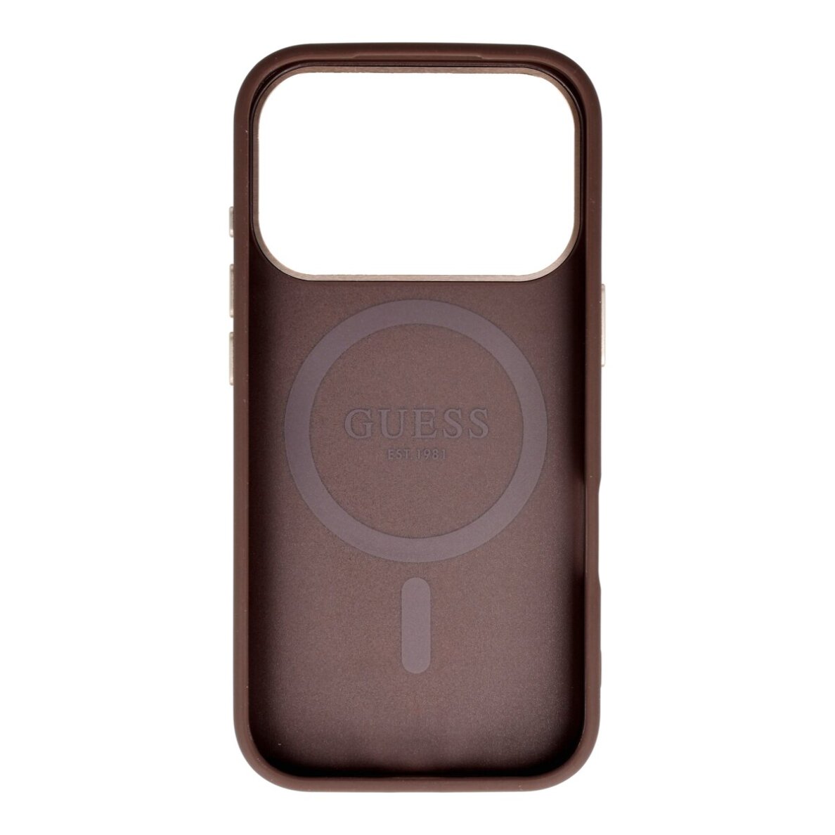iPhone 17 PRO brown MagSafe PU 4G Triangle Logo GD GUESS nugarėlė 1