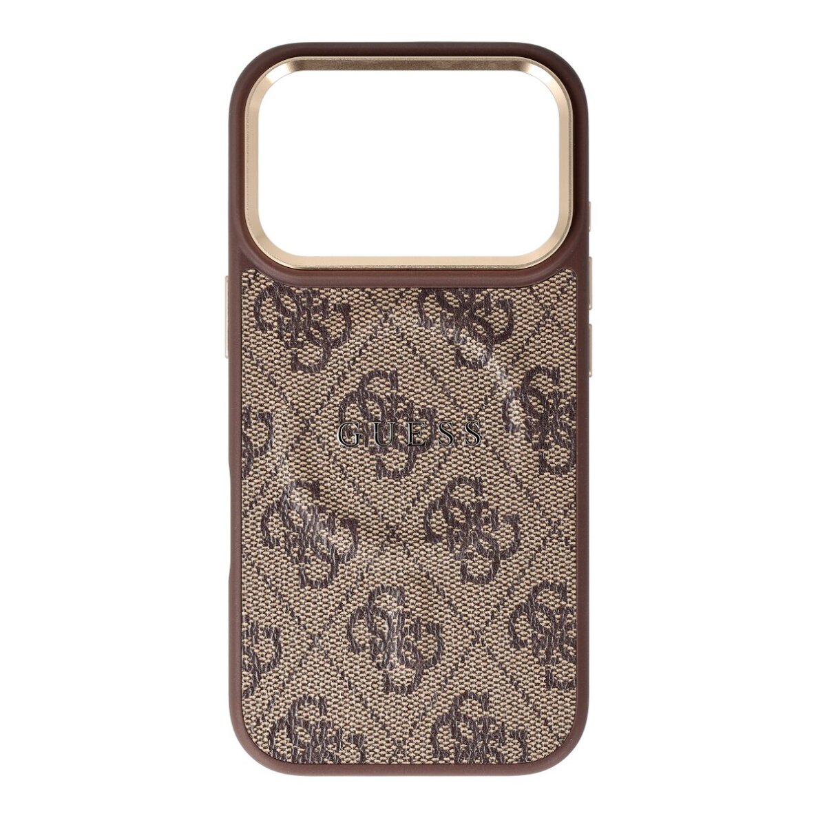 iPhone 17 PRO brown MagSafe PU Leather 4G Gold GUESS nugarėlė