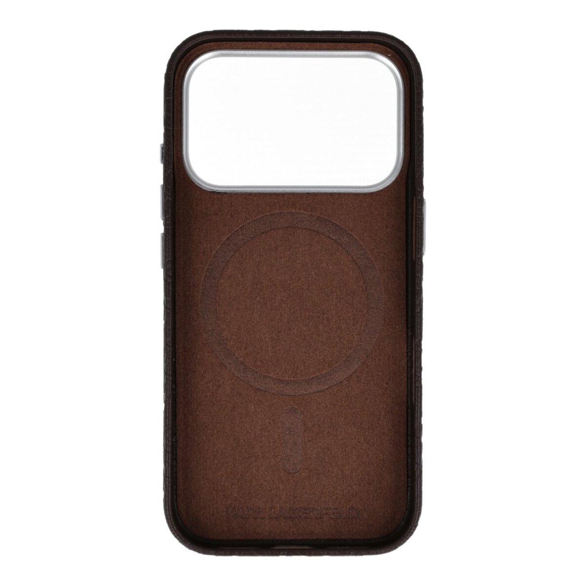 iPhone 17 PRO brown MagSafe PU Stamped Karl AO KARL LAGERFELD nugarėlė 1