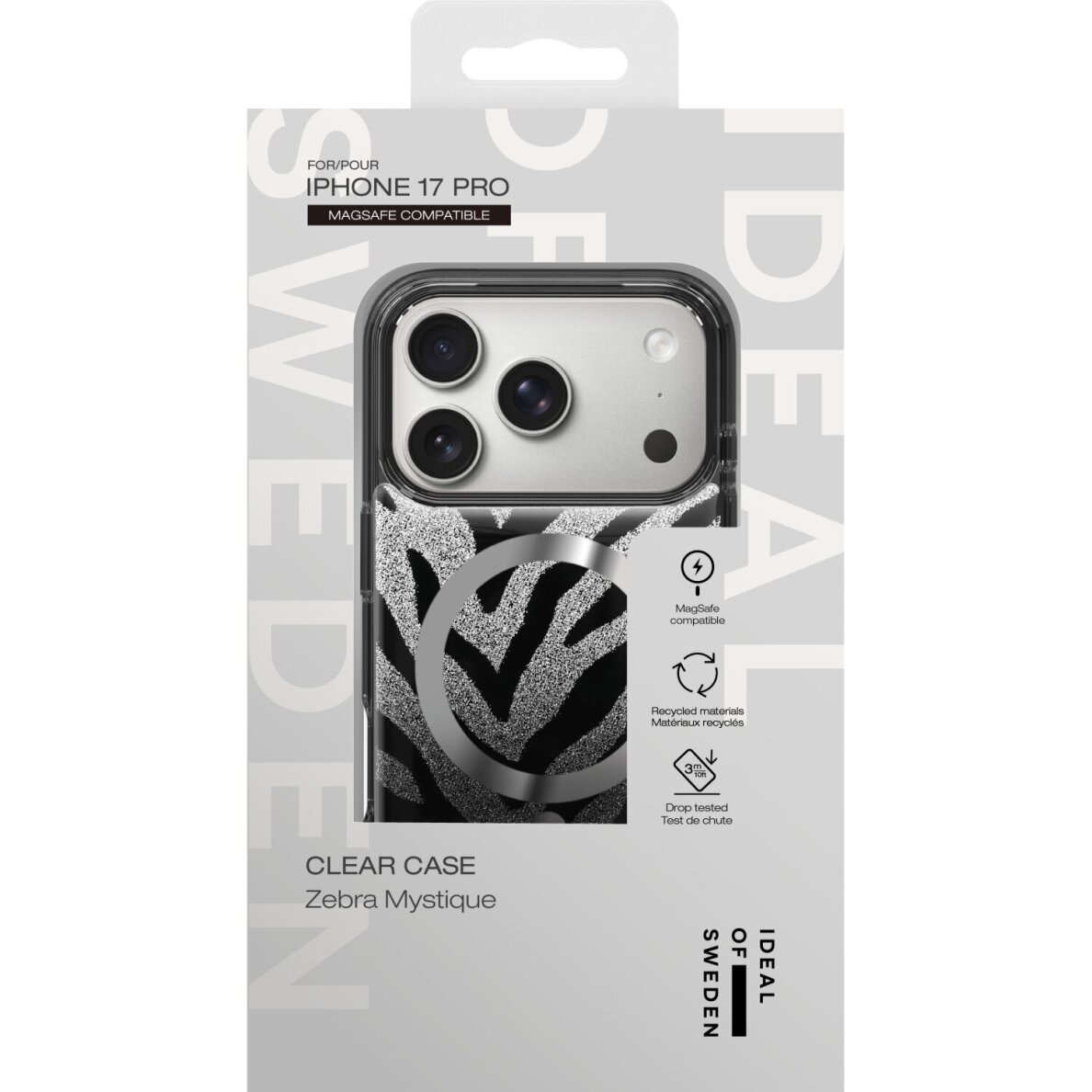 iPhone 17 PRO iDeal Of Sweden Clear Zebra Mystique MagSafe nugarėlė 2