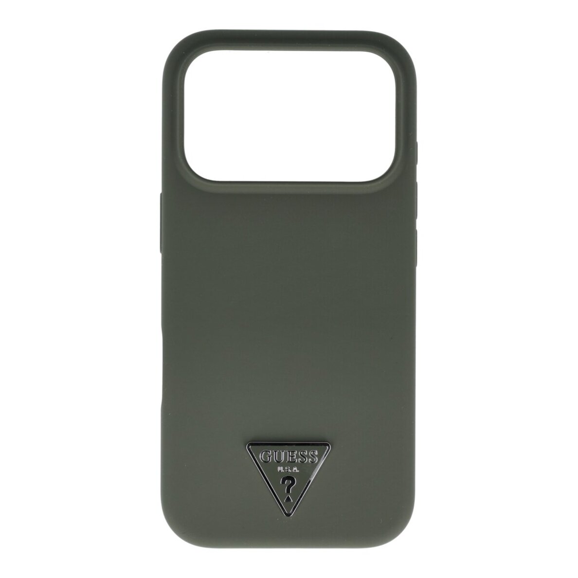 iPhone 17 PRO khaki MagSafe Silicone Triangle Logo GUESS nugarėlė