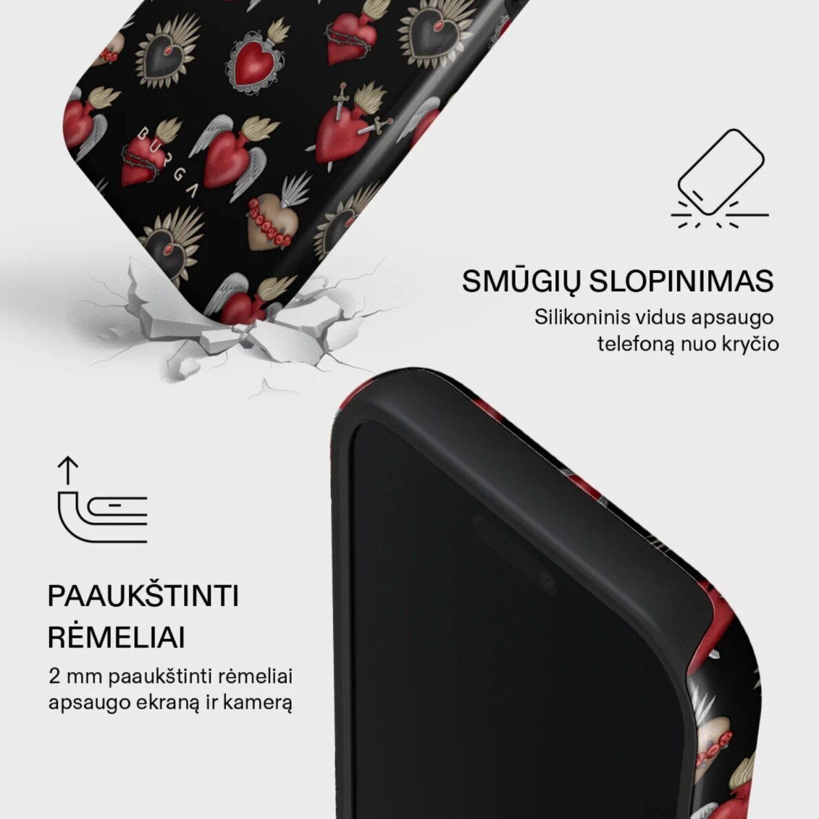 iPhone 17 PRO MagSafe Sworn Hearts Tough BURGA nugarėlė 2