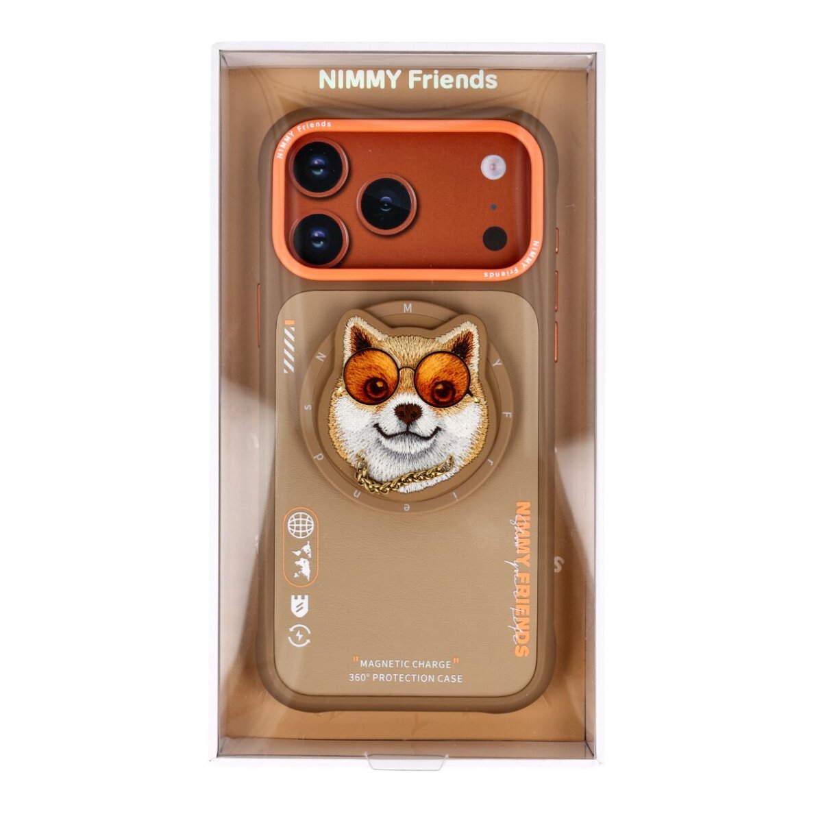 iPhone 17 PRO MAX beige NIMMY MagSafe Shiba with Glasses nugarėlė 1