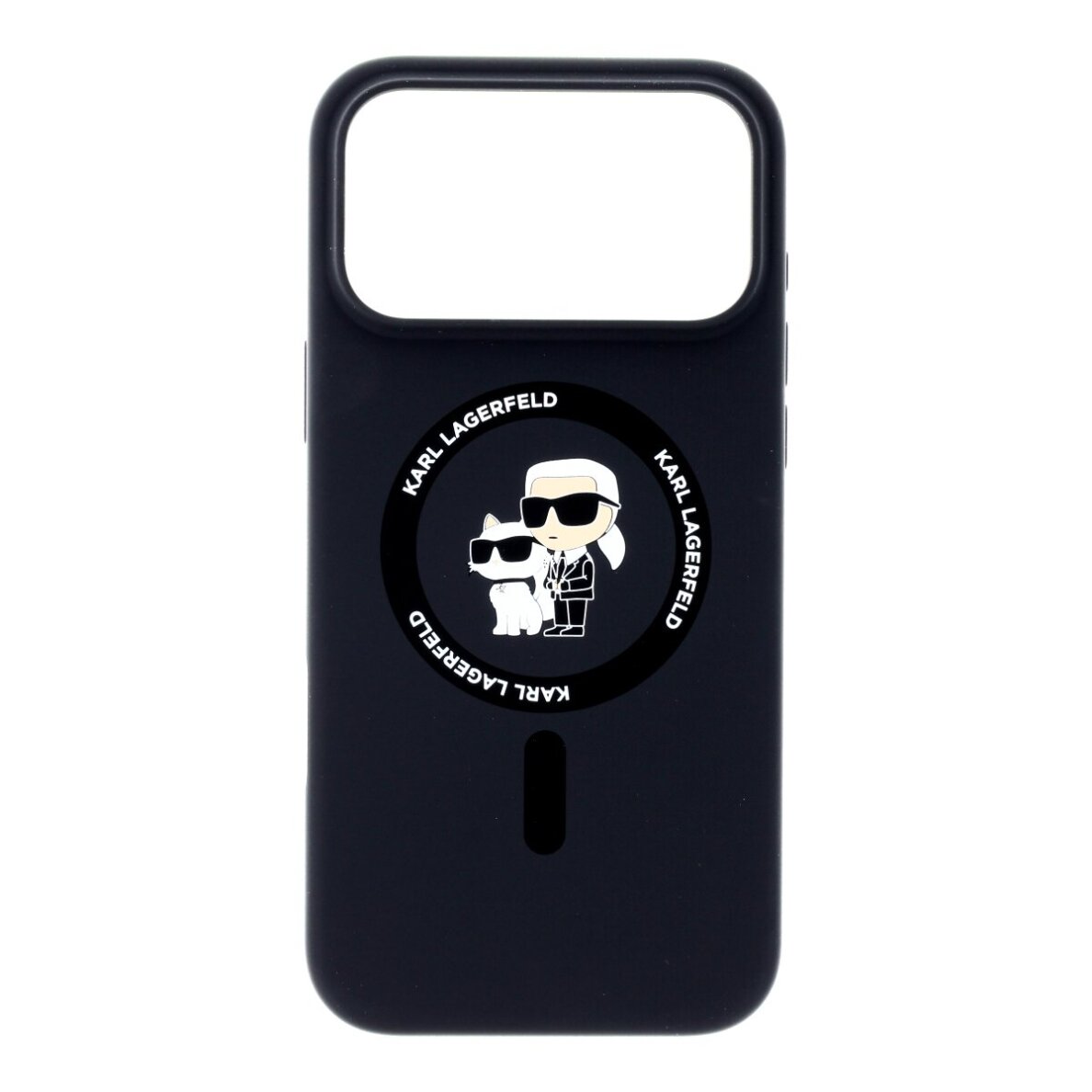 iPhone 17 PRO MAX black MagSafe Silicone KC Body Ring KARL LAGERFELD nugarėlė