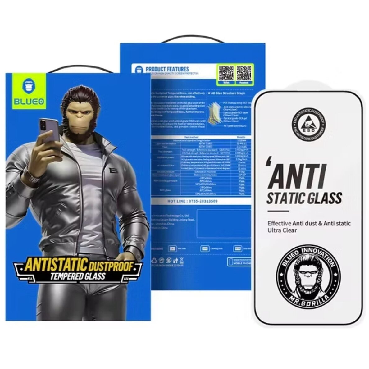 iPhone 17 PRO MAX black pilnas Mr. Monkey 5D stiklas