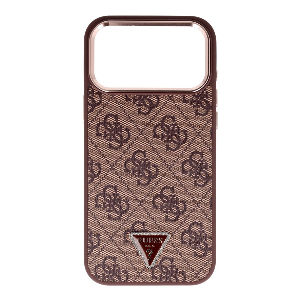 iPhone 17 PRO MAX brown MagSafe PU 4G Triangle Logo GD GUESS nugarėlė