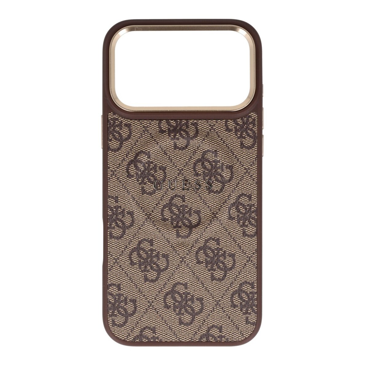 iPhone 17 PRO MAX brown MagSafe PU Leather 4G Gold GUESS nugarėlė