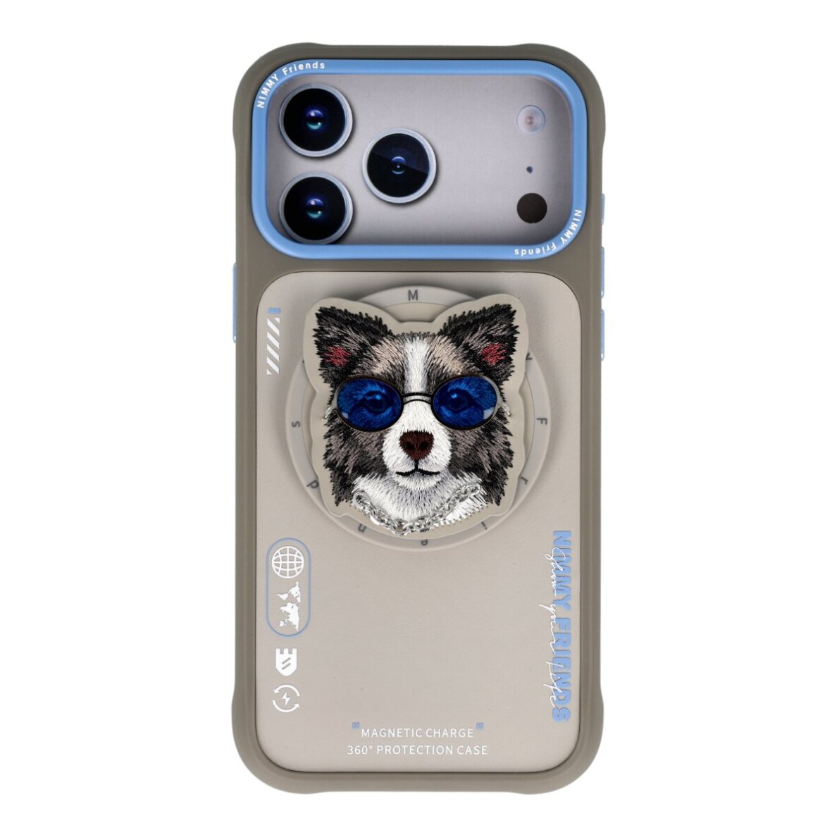 iPhone 17 PRO MAX grey NIMMY MagSafe Border Collie with Glasses nugarėlė