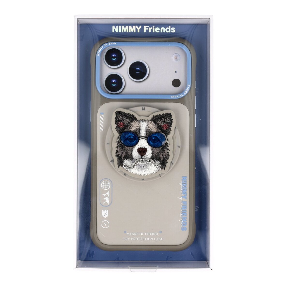 iPhone 17 PRO MAX grey NIMMY MagSafe Border Collie with Glasses nugarėlė 2