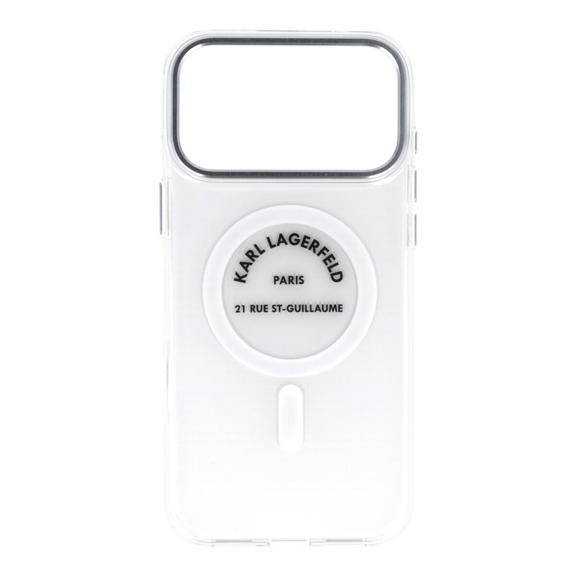 iPhone 17 PRO MAX transparent MagSafe IML Karl RSG Logo KARL LAGERFELD nugarėlė