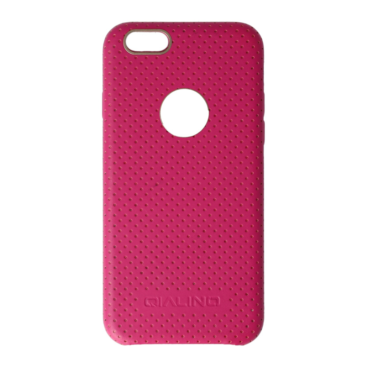 iPhone 6/6S rožinė odinė MESH QIALINO nugarėlė