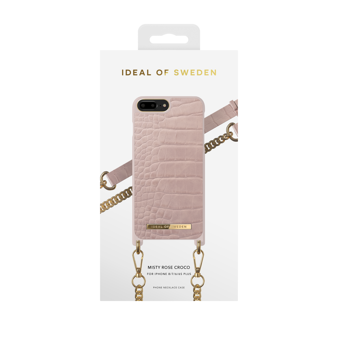 iPhone 6+/7+/8+ iDeal Of Sweden nugarėlė su grandinėle Misty Rose Croco 3