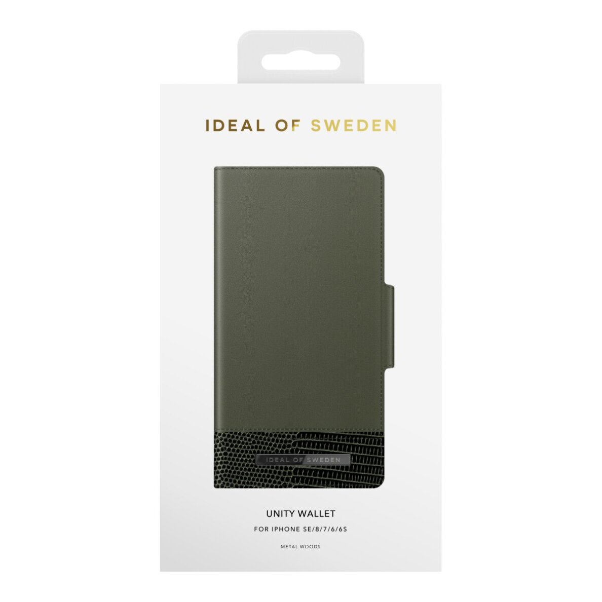 iPhone 6/7/8/SE 2020/SE 2022 iDeal Of Sweden dėklas Unity Wallet Metal Woods 3
