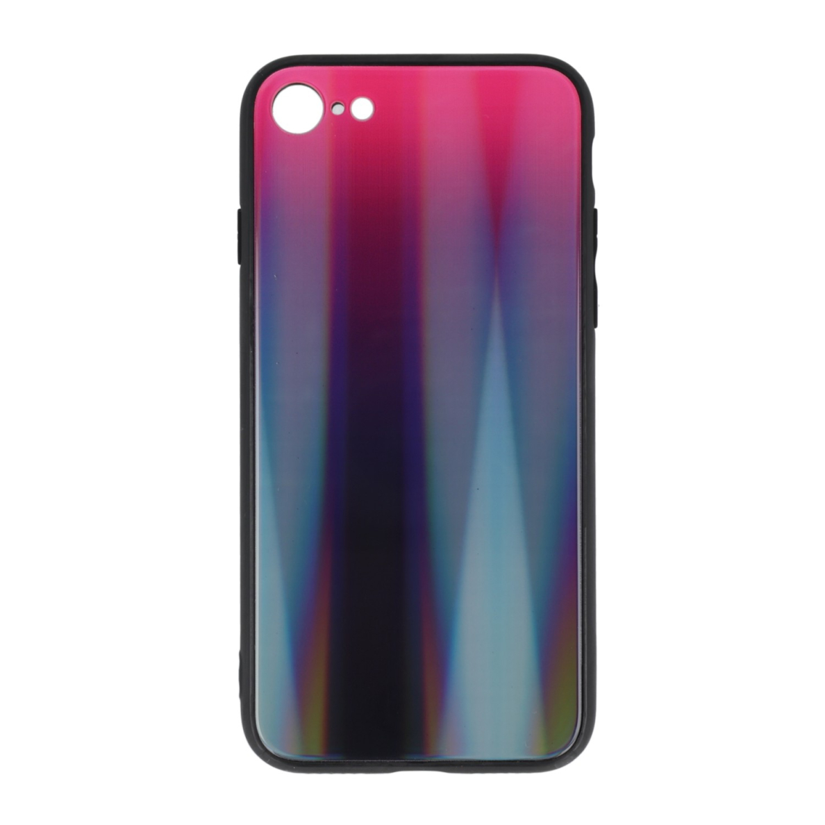 iPhone 7/8/SE 2020 rožinė+juoda AURORA GLASS nugarėlė