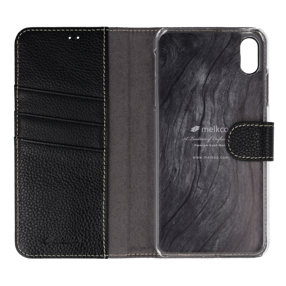 iPhone XS MAX juodas odinis WAXFALL KLASSIKER dėklas 1