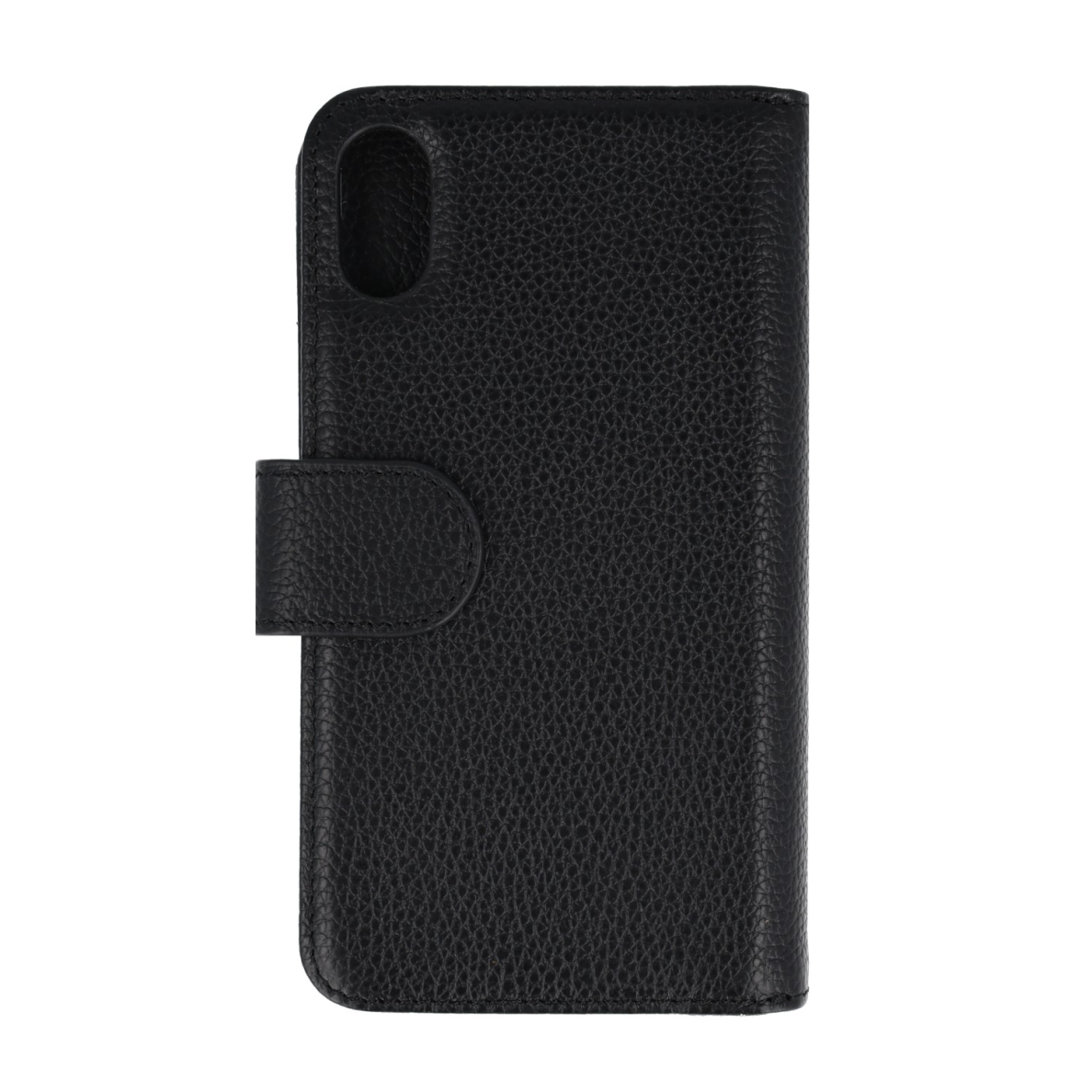 iPhone X/XS juodas odinis MELKCO WALLET+ BOOK dėklas 3