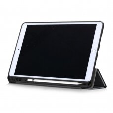iPad 10.2 (2021/2020/2019)/iPad Pro/Air 10.5 black TRIFOLD dėklas su silikonu