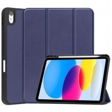 iPad 2025 (11th gen) / iPad 10.9 2022 (10th gen) blue silikoninis S PEN TRIFOLD dėklas