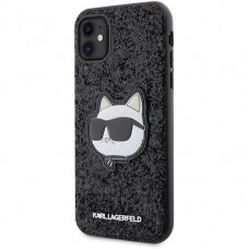 iPhone 11 black Glitter Choupette Patch KARL LAGERFELD nugarėlė