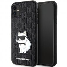 iPhone 11 black Saffiano Monogram Choupette KARL LAGERFELD nugarėlė