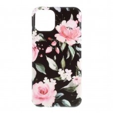 iPhone 11 juoda Tracy nugarėlė Peony